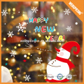 00-0008 2015 Wholesale christmas ornament decor winter waterproof christmas wall sticker Santa Claus christmas window sticker